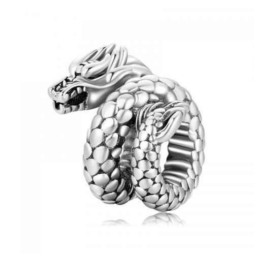 Sterling Silver Animal Bead, 925 Sterling Silver, Dragon, DIY & large hole Approx 5mm 