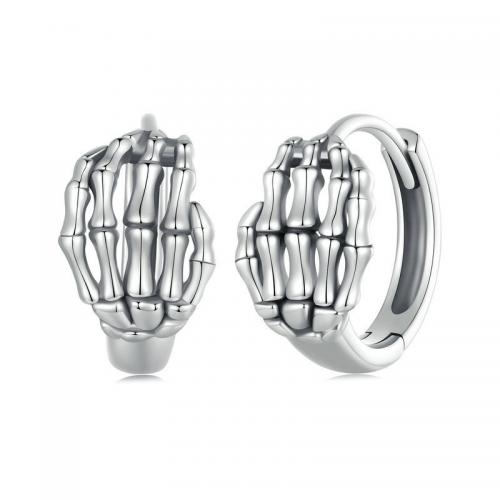 Sterling Silver Huggie Hoop Earring, 925 Sterling Silver, polished, fashion jewelry & for woman Inner Approx 10mm 