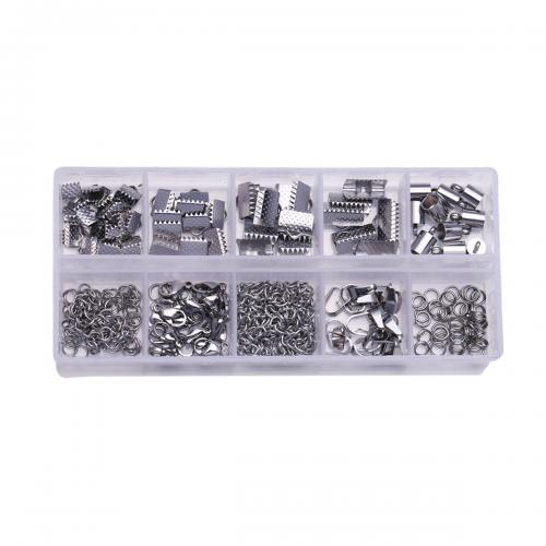 DIY Jewelry Finding Kit, 304 Stainless Steel, with Plastic Box, 10 cells, original color 