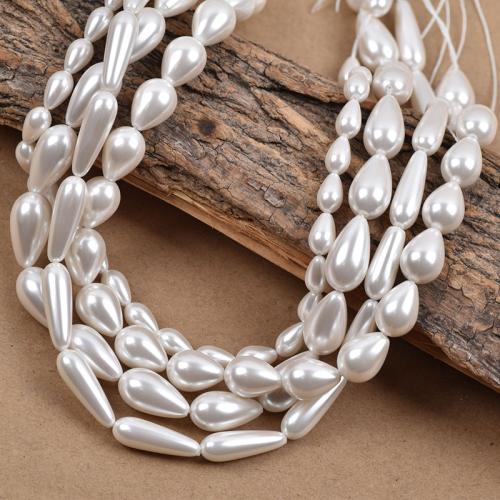 Glass Pearl Beads, Teardrop, DIY, white cm 