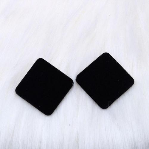Acrylic Stud Earring, with Flocking Fabric, fashion jewelry & for woman, black 