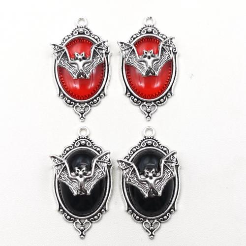 Glass Zinc Alloy Pendants, with Glass, silver color plated, DIY Approx 