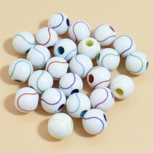 Perle acrylique, Rond, vernis au four, DIY, plus de couleurs à choisir, 12mm, Environ Vendu par sac