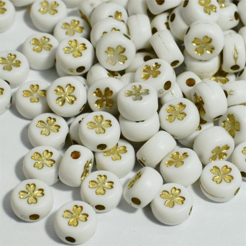 Acryl Schmuck Perlen, flache Runde, Einbrennlack, DIY, keine, 4x7mm, ca. 4000PCs/Tasche, verkauft von Tasche
