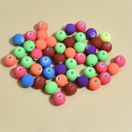 Perles acryliques dépolies, Acrylique, Rond, vernis au four, DIY, plus de couleurs à choisir, 8mm, Environ Vendu par sac