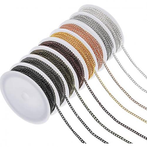 Iron Oval Chain, plated, 8 colors & DIY, mixed colors 