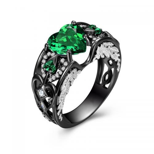 cristal anillo de dedo de latón, metal, con Cristal, Joyería & diverso tamaño para la opción & para mujer & con diamantes de imitación, más colores para la opción, Vendido por UD