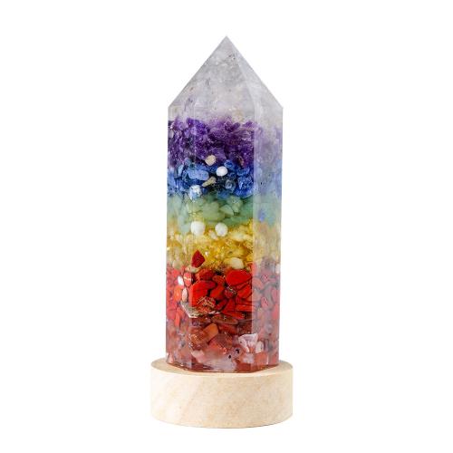 lampe de quartz naturel , Cristal naturel, avec résine, Conique, pour la maison et le bureau, plus de couleurs à choisir Vendu par PC[