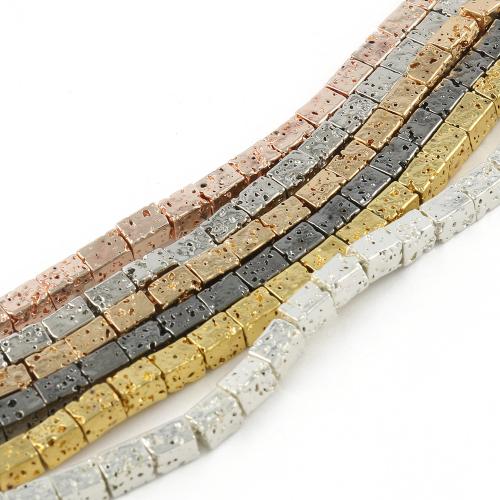 Multicolor Lava Beads, Rectangle, DIY Approx 38 cm [