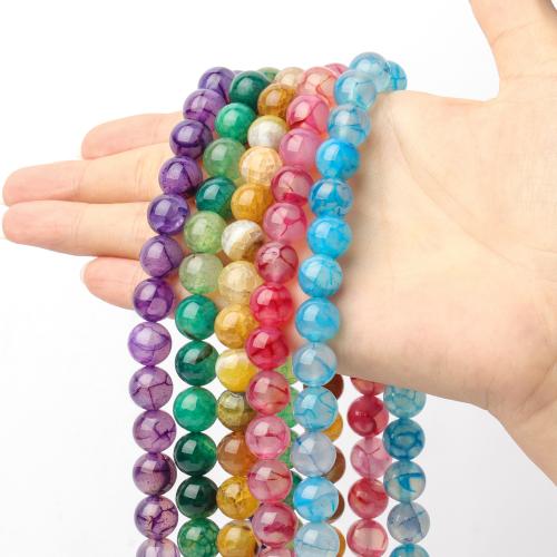 Natürliche Drachen Venen Achat Perlen, Drachenvenen Achat, rund, DIY & verschiedene Größen vorhanden, keine, Länge:ca. 38 cm, verkauft von Strang