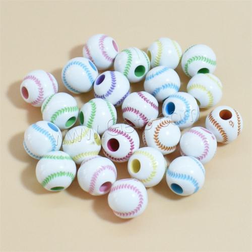 Perle acrylique, Rond, vernis au four, DIY, plus de couleurs à choisir, 12mm, Environ Vendu par sac