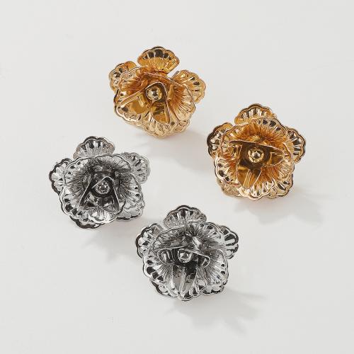 Iron Stud Earring, Flower, plated, fashion jewelry & for woman 