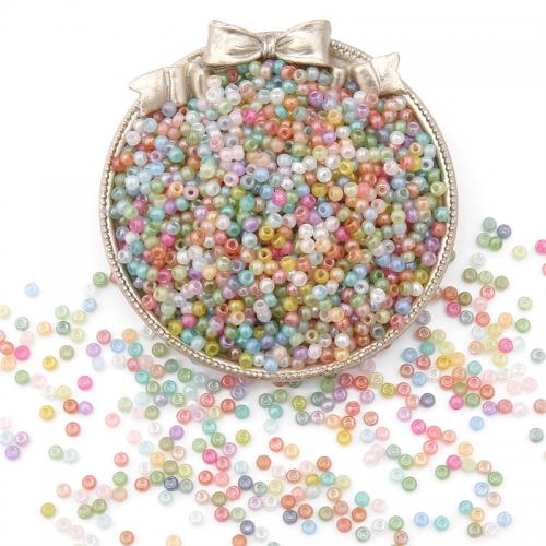 Смешанный Стеклянный Бисер, Плоская круглая форма, DIY, Много цветов для выбора, 4mm, Приблизительно 300ПК/сумка, продается сумка