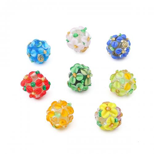 Millefiori Scheibe Lampwork Perlen, Blume, DIY, keine, 12mm, Bohrung:ca. 1mm, verkauft von PC