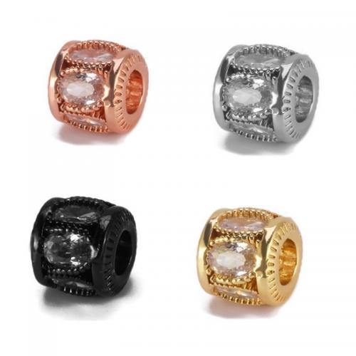 Cubic Zirconia Brass Beads, plated, DIY & micro pave cubic zirconia [