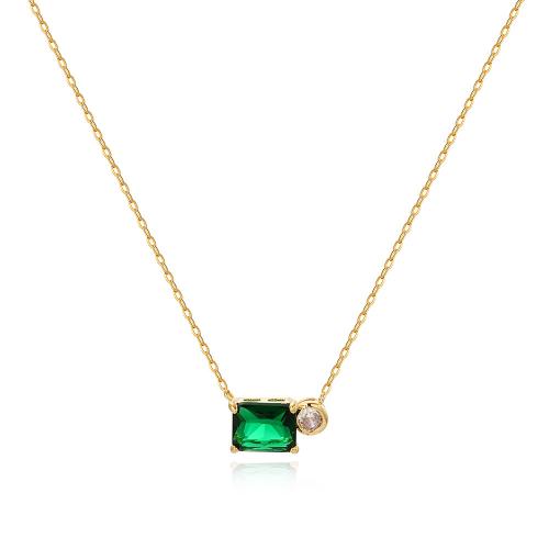 Brass Cubic Zirconia Necklace, plated, micro pave cubic zirconia & for woman 