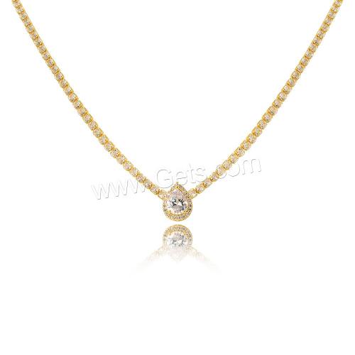 Brass Cubic Zirconia Necklace, plated, micro pave cubic zirconia & for woman 