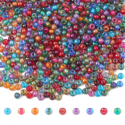 Color Lined Glass Seed Beads, Drum, DIY 4mm Approx 1mm, Approx 