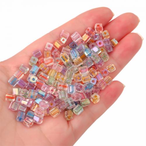 Wunder-Glasperlen, Glas, Würfel, DIY, keine, 5x5mm, Bohrung:ca. 1mm, ca. 50PCs/Tasche, verkauft von Tasche