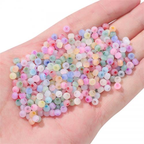 Opaque Glass Seed Beads, Round, DIY 4mm Approx 1mm, Approx 