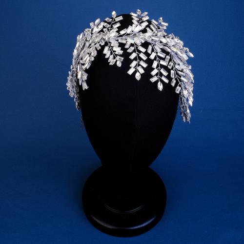 Headband, Zinc Alloy, plated, for bridal & for woman & with rhinestone 