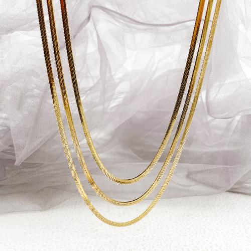 Stainless Steel Chain Necklace, 304 Stainless Steel, plated, fashion jewelry & multilayer 