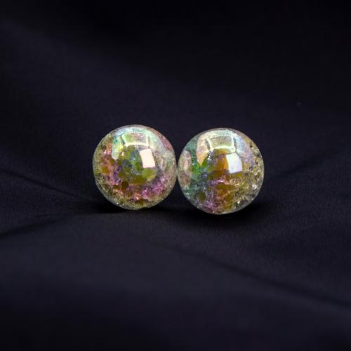 Crackle Acrylic Beads, Round, plated, DIY Approx 