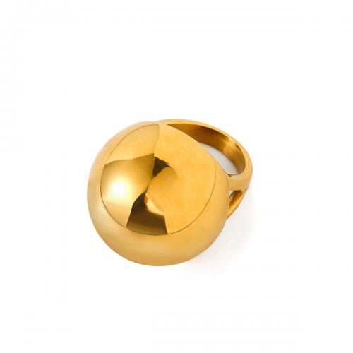 Кольцо из нержавеющей стали, Нержавеющая сталь 304, 18K позолоченный, ювелирные изделия моды & разный размер для выбора & Женский, Золотой, продается PC