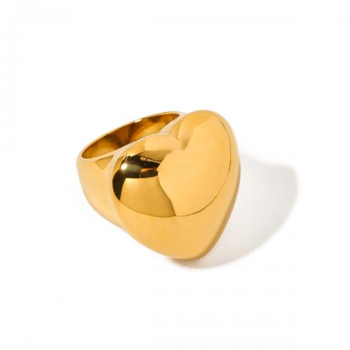 ステンレス指輪, 304ステンレススチール, 18Kゴールドメッキ, ファッションジュエリー & 異なるサイズの選択 & 女性用, 金色, inner diameter 18.4mm, width 27.1mm, 売り手 パソコン