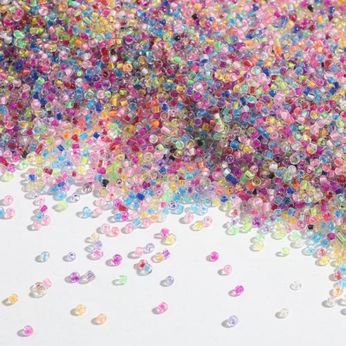 Transparent Color lined Glass Seed Beads, Drum, color-lined, DIY [