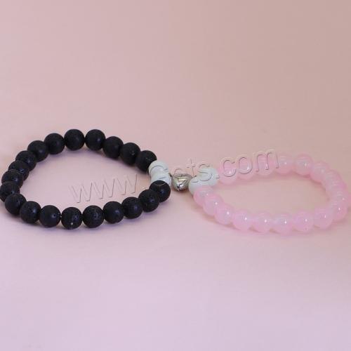 Mixed Material Couple Bracelet, with Magnet, fashion jewelry & elastic & Unisex, 16cm for women,17.6cm for men 