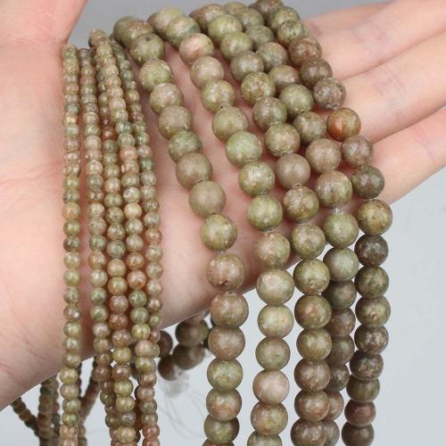 Unakit Perlen, Unakite, rund, poliert, DIY & verschiedene Größen vorhanden, Länge:ca. 15.7 ZollInch, verkauft von Strang