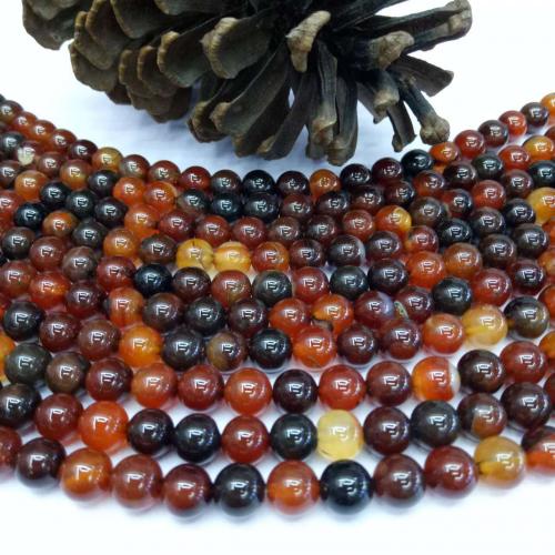 Perles agates miracles naturelles, agate miracle, Rond, poli, DIY & normes différentes pour le choix, couleurs mélangées Environ 38 cm, Vendu par brin