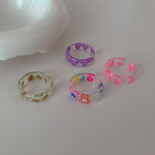 Resin Finger Ring, plated, fashion jewelry Ring inner mm 