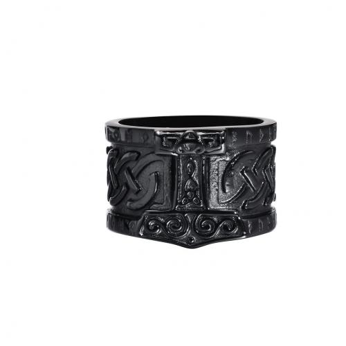 Stainless Steel Finger Ring, 304 Stainless Steel, Antique finish, fashion jewelry & Unisex black .5mm 