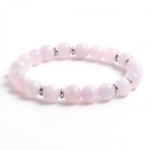 Crystal Bracelets, 304 Stainless Steel, with Crystal, plated, for woman, pink Approx 18 cm 