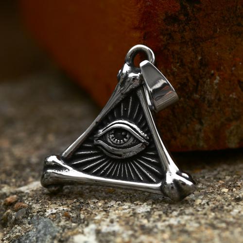Stainless Steel Pendants, 304 Stainless Steel, Triangle, polished, vintage & with eye pattern & DIY & blacken, original color 