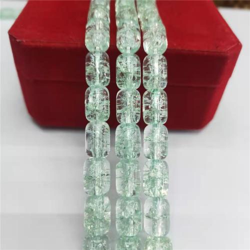 Perlas de cristal de moda, Cubo, pulido, Bricolaje, cristal verde, 8x12mm, aproximado 36PCs/Sarta, Vendido por Sarta