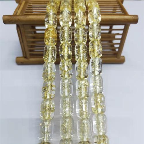 Perlas de cristal de moda, Cubo, pulido, Bricolaje, Topacio, 8x12mm, aproximado 36PCs/Sarta, Vendido por Sarta