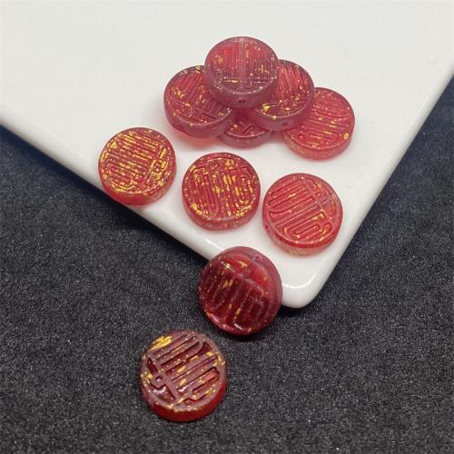 Lampwork Beads, Flat Round, plated, DIY 12mm, Approx [