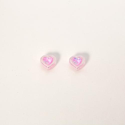 ABS Plastic Beads, Heart, plated, DIY Approx 