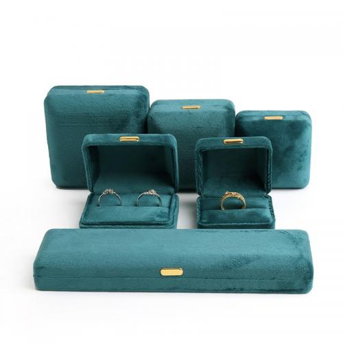 Velour Multifunctional Jewelry Box, with Iron, portable acid blue 