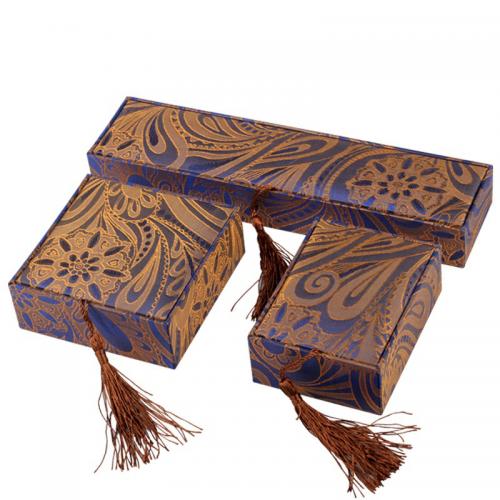Brocade Multifunctional Jewelry Box, with Flocking Fabric 