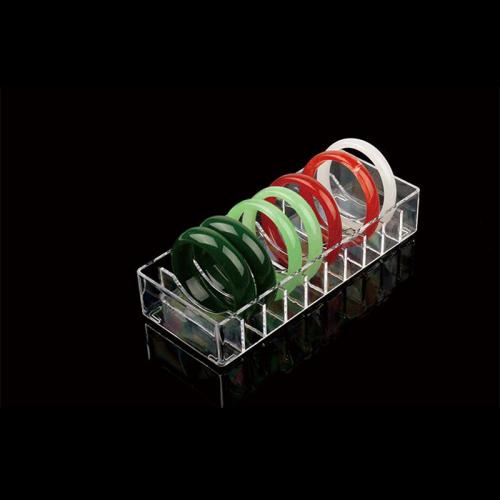 Acrylique affichage de bracelet, rectangle, 10 cellules, transparent Vendu par PC