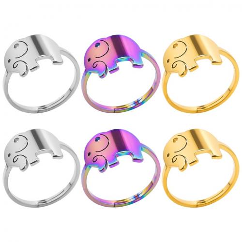 Stainless Steel Finger Ring, 304 Stainless Steel, Elephant, Vacuum Ion Plating, fashion jewelry & Unisex 12mm, US Ring 