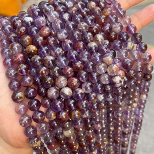 Perles en Quartz de fantôme, Purple-Phantom-Quartz, Rond, DIY & normes différentes pour le choix, violet, Vendu par brin