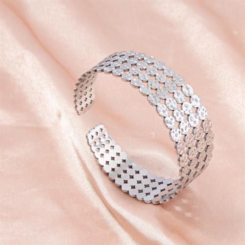 Stainless Steel Cuff Bangle, 304 Stainless Steel, Vacuum Ion Plating, Adjustable & fashion jewelry & Unisex 21mm, Inner Approx 55mm 