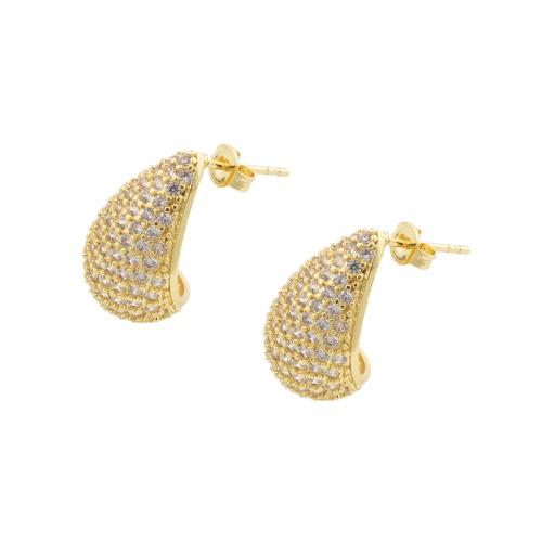 Cubic Zirconia Micro Pave Brass Earring, high quality plated, fashion jewelry & micro pave cubic zirconia & for woman 