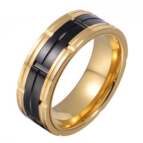 Men Tungsten Steel Ring in Bulk, fashion jewelry & for man, width 8.03mm, thickness 2.4mm 