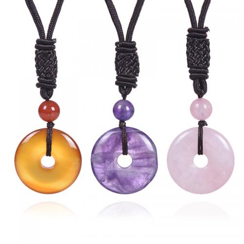 Gemstone Necklaces, with Nylon Cord, handmade, fashion jewelry & Unisex Approx 50 cm 